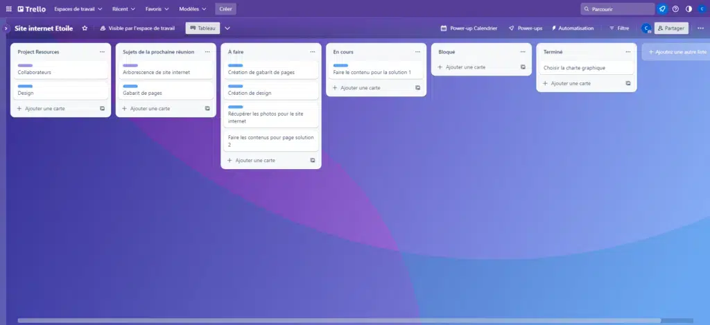 La gestion de projet trello